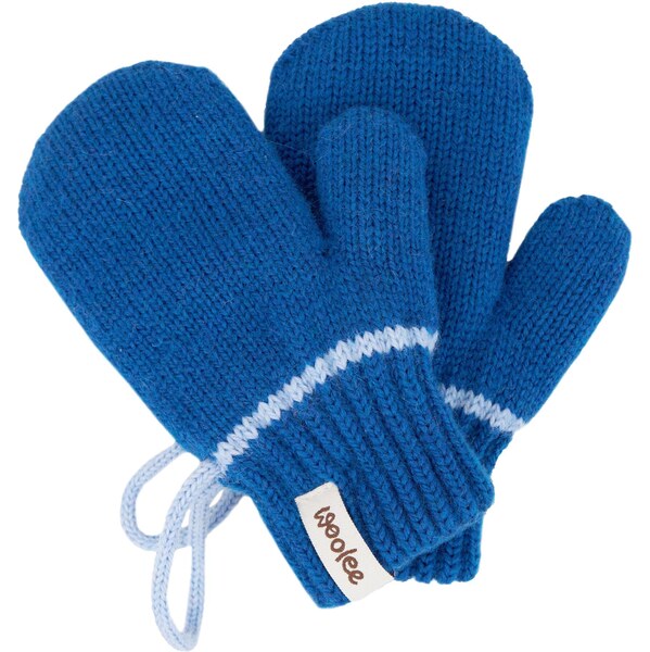 Vlnka Detské vlnené palčiaky s pútkom modrá veľkosti oblečenia S 66396562