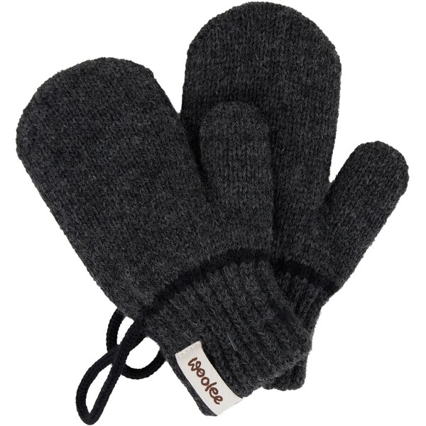 Vlnka Detské vlnené palčiaky s pútkom šedá veľkosti oblečenia S 66396563