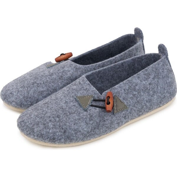 Vlnka Dámske vlnené filcové uzavreté papuče Marisa sivá veľkosti obuvi 66795284