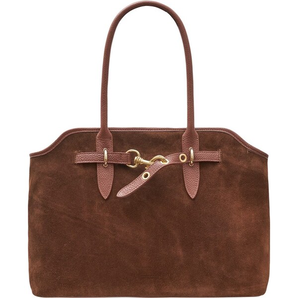 Glamorous by GLAM Kabelka z broušené kůže přes rameno hnědá 66397764