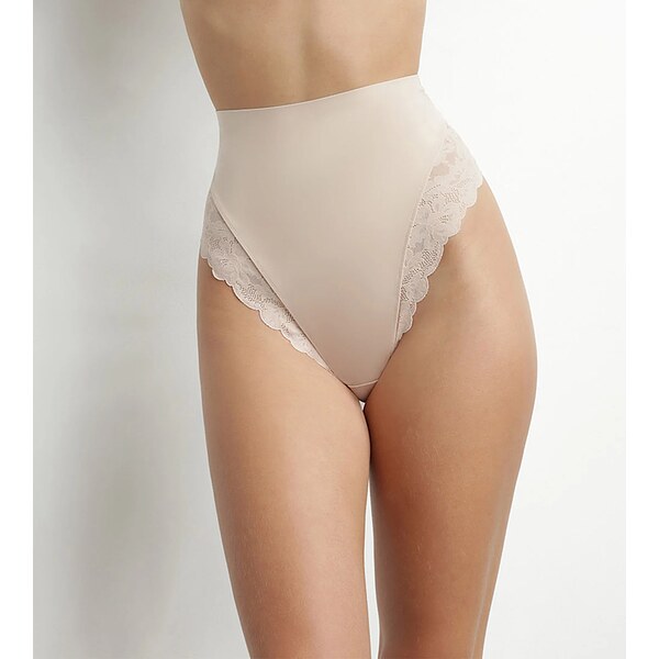 DIM DELICATE THONG - Dámske vysoké nohavičky s čipkou 66473345
