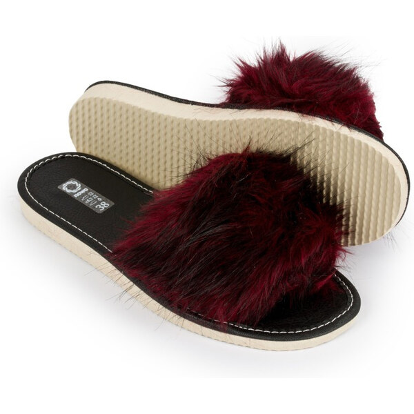 Dámske pohodlné papuče s kožušinkou, veľkosť 38 | bordová KD-03-RD-38 66399559