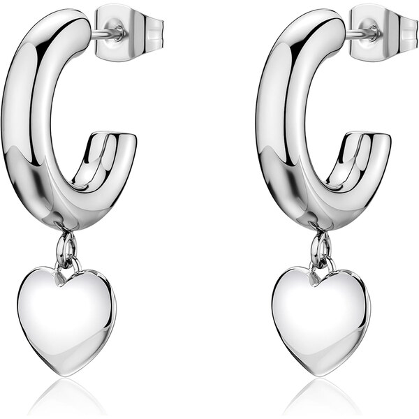 SAgapõ Kruhové náušnice s príveskami v tvare srdca Aurora SAR66 66579262