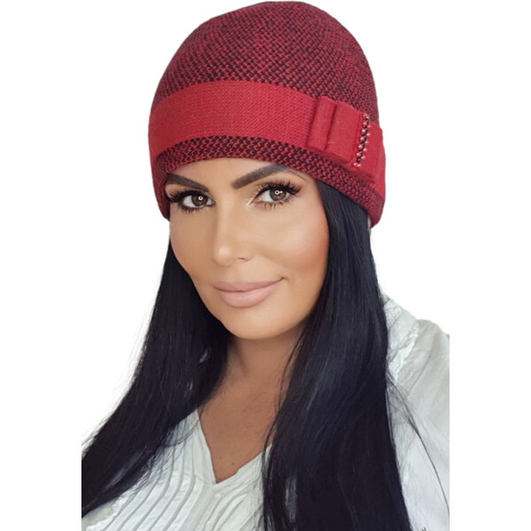 Kamea Červená elegantná dámska čiapka na zimu Megan, Farba červená 66399663