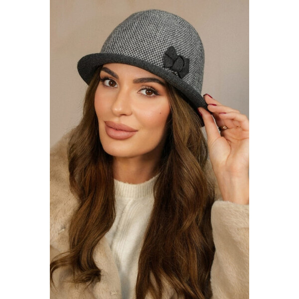 Kamea Grafitový elegantný dámsky klobúk s mašličkou Dante, Farba 66399665