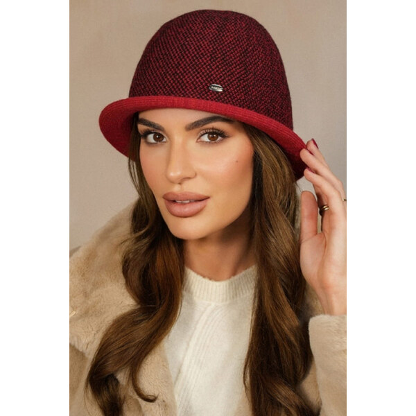 Kamea Červený elegantný dámsky klobúk na zimu Zelda, Farba červená 66399655