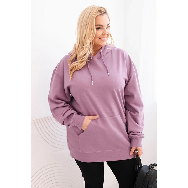 Kesi Dámska mikina s kapucňou a klokaním vreckom Plus Size z bavlny 66964620