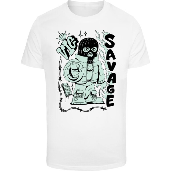Mister Tee Tričko Savage Balaclava mätová / čierna / biela 66405128