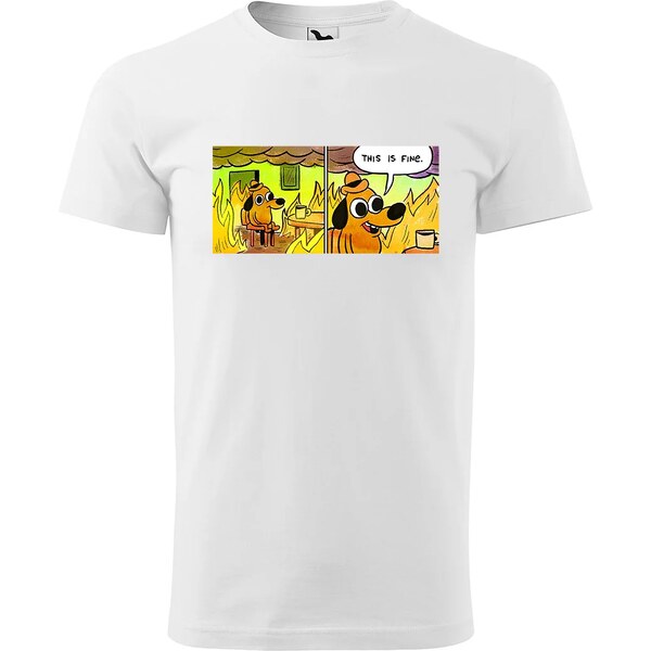 Sablio Tričko s potlačou This is fine 65109402
