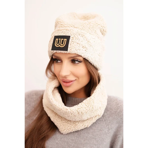 Polski Dámsky polarový komplet čiapka a nákrčník s ozdobnou nášivkou 66406589