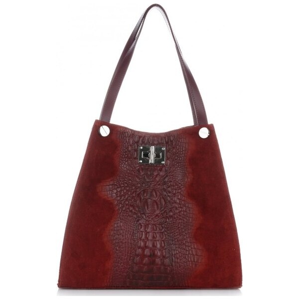 Kožené kabelka shopper bag Vera Pelle červená 10477 66409470