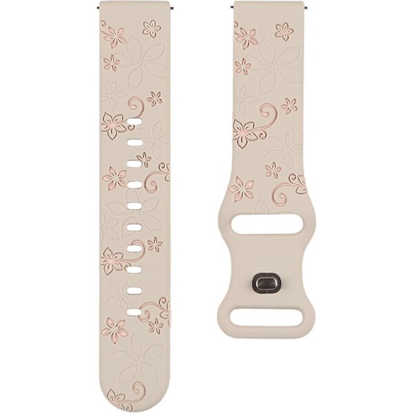 Madvell Silikónový remienok Kvetiny béžový s ružovou 22mm 66420697