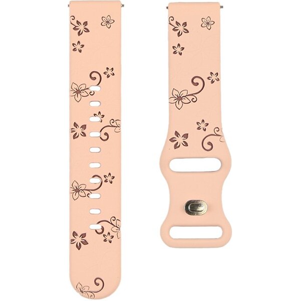 Madvell Silikónový remienok Kvetiny ružový s bordó 22mm 66420692