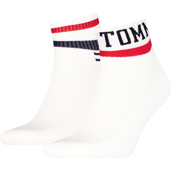 TOMMY HILFIGER – ponožky 2PACK Tommy Jeans sport quarter white 66420825