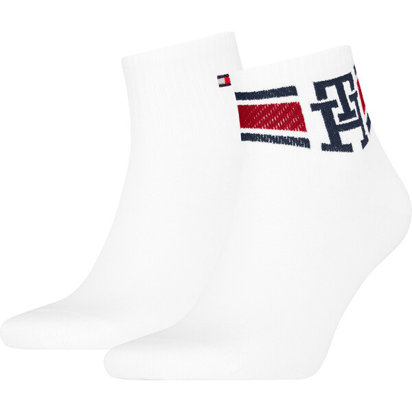 TOMMY HILFIGER – ponožky 2PACK TH men sport quarter white 66420828