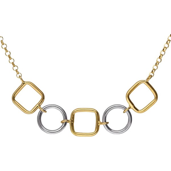 Victoria Cruz Štýlový bicolor náhrdelník zo striebra Nivola A5509-BG 66578600