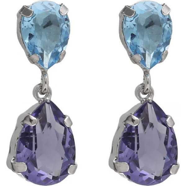 Victoria Cruz Slušivé visiace náušnice s modrými kryštálmi Glory A4905 66589527