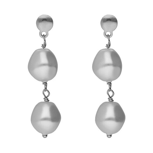 Victoria Cruz Strieborné visiace náušnice s perlami Sera A5560-00HT 66583159