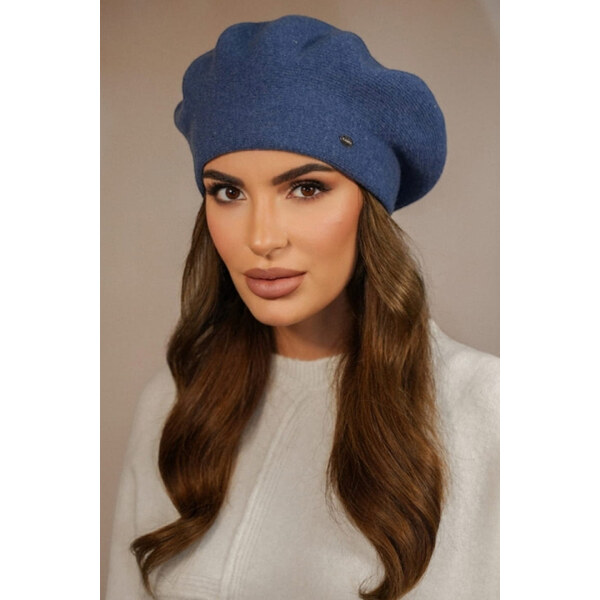 Kamea Jeans modrá elegantná dámska baretka na zimu Kiang, Farba jeans 66421444