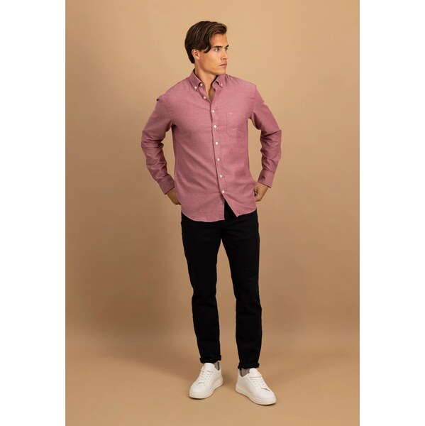 Pánska bordová flanelová košeľa FYNCH-HATTON 66421454