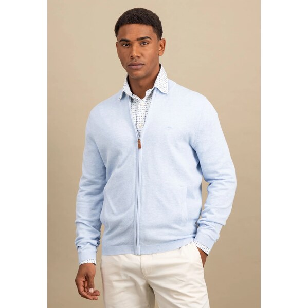 Pánsky svetlomodrý kardigán Air-Cotton FYNCH-HATTON 66421456