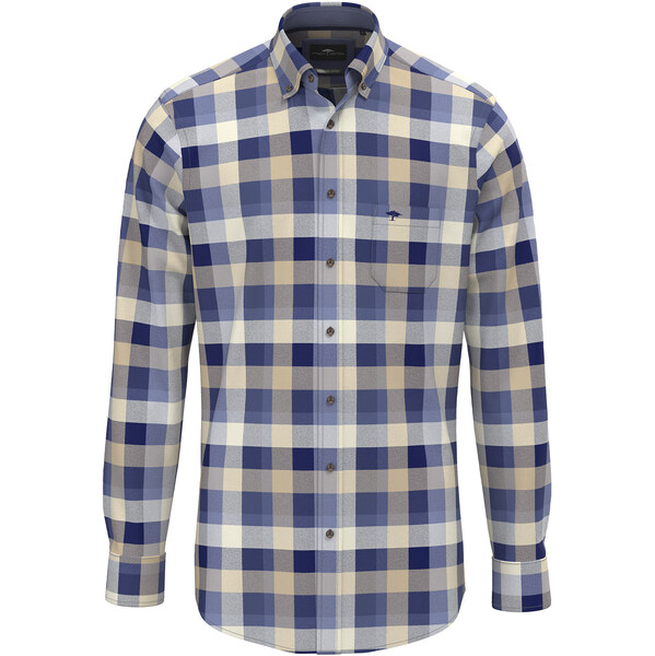 Pánska modrá flanelová károvaná košeľa FYNCH-HATTON 66421459