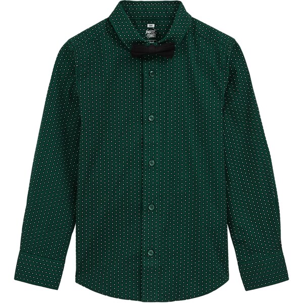 WE Fashion Košeľa zelená / tmavozelená / biela 66429125