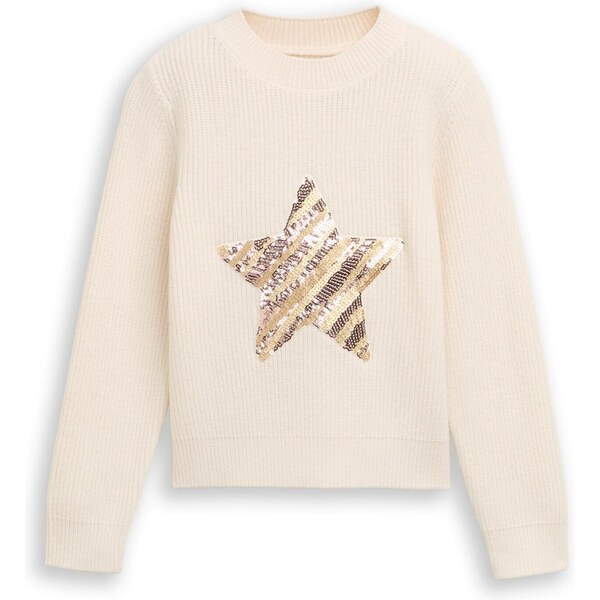 TOM TAILOR Sveter béžová / zlatá 66429405