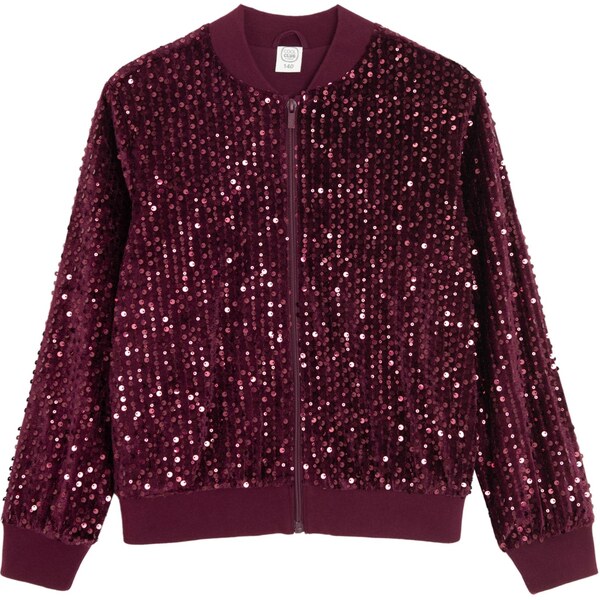 Cool Club Tepláková bunda vínovo červená 66429465