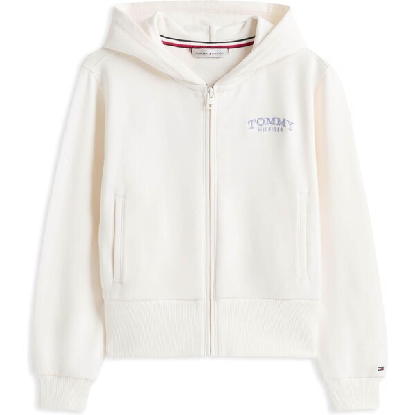 TOMMY HILFIGER Tepláková bunda kráľovská modrá / biela ako vlna 66429542