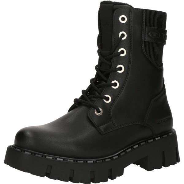 TOM TAILOR Šnurovacie členkové čižmy čierna 66429558