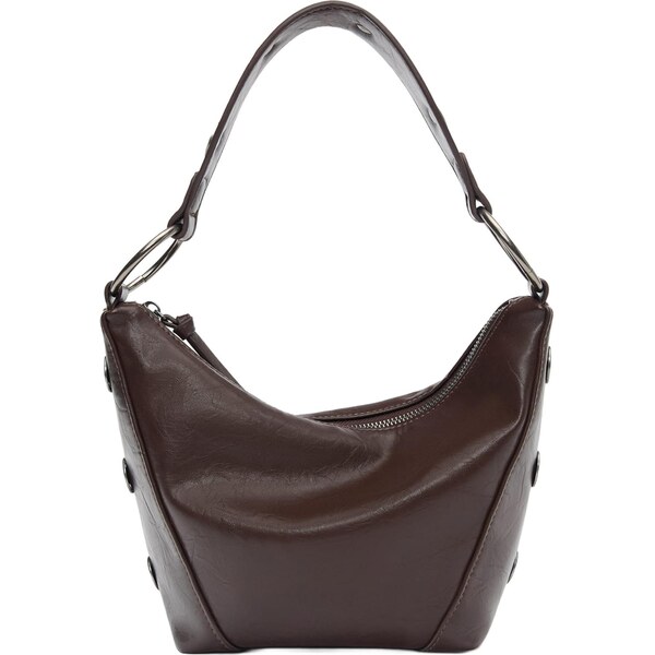 Pull&Bear Kabelka na rameno tmavohnedá / strieborná 66429573