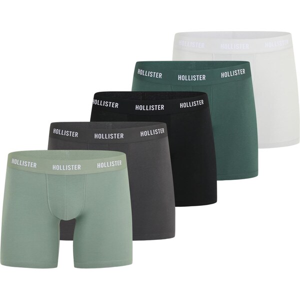 HOLLISTER Boxerky tmavosivá / smaragdová / pastelovo zelená / čierna / 66429646