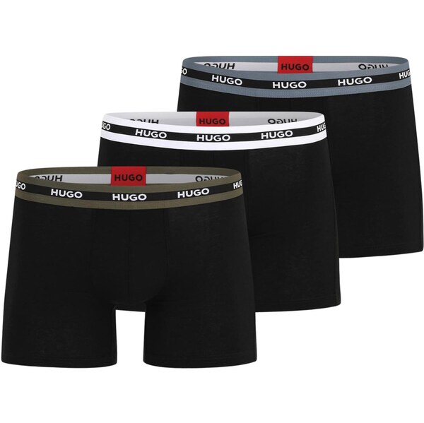 HUGO Boxerky PLANET tmavosivá / olivová / čierna / biela 66429651