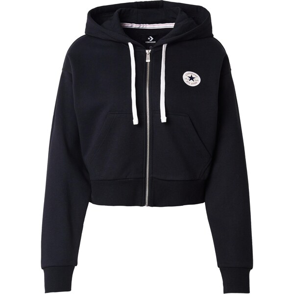 CONVERSE Tepláková bunda čierna / biela 66429735