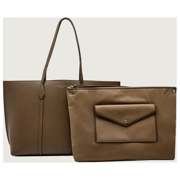 TORY BURCH Kožená shopper kabelka + príručná taštička Perry 63999994