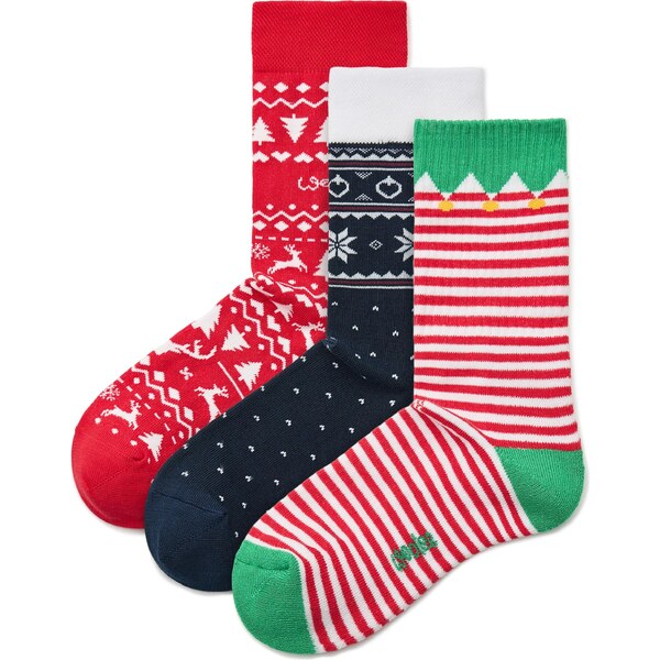 Vlnka 3 páry vianočných ponožiek v darčekovej škatuľke 66530208