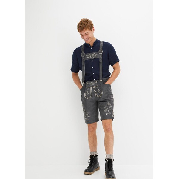 bonprix Krojové bermudy z koženky, farba šedá 54741610