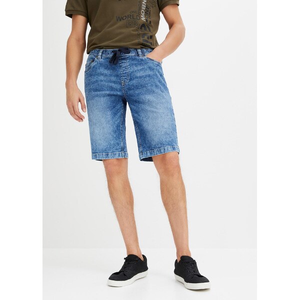 bonprix Bermudy bez zapínania, ľahké, Slim Fit, farba modrá 44742529