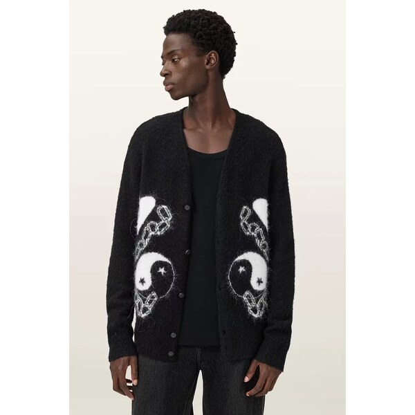 Kardigán s prímesov alpaky AllSaints REFLECTION 66438875