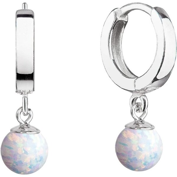 Evolution Group Strieborné kruhy s visiacim syntetickým opálom 11404.1 66596146