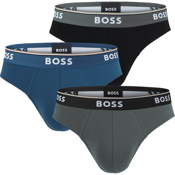 BOSS - slipy 3PACK Power cotton stretch modern dark tones / signature 66439166