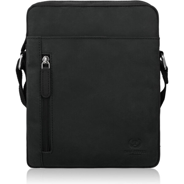 Paolo Peruzzi Pánska kožená taška cez rameno, vintage | čierna T-119 66295034