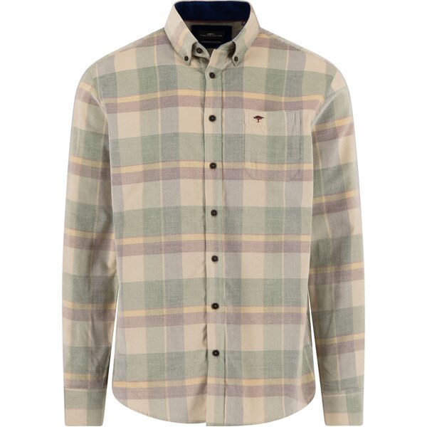 Pánska béžová menčestrová košeľa s károm FYNCH-HATTON 66439825