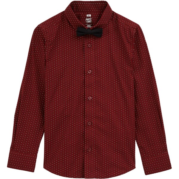 WE Fashion Košeľa červená / tmavočervená / biela 66446280