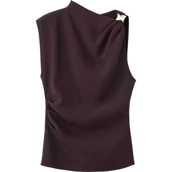 MANGO Blúzka JOIA gaštanová 66446713