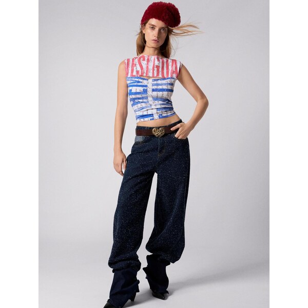 Desigual Tričko tmavomodrá / svetločervená / biela 66446762