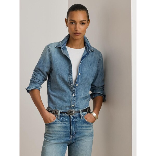 Lauren Ralph Lauren Blúzka modrá denim 66446773