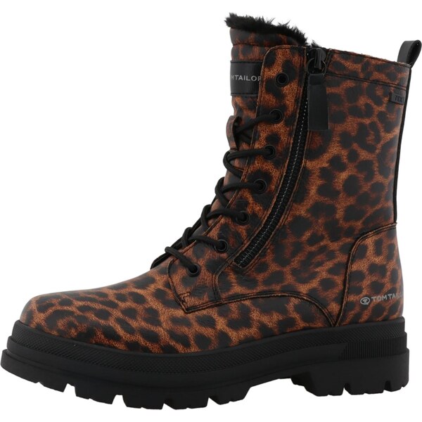 TOM TAILOR Šnurovacie členkové čižmy koňaková / čierna 66447140