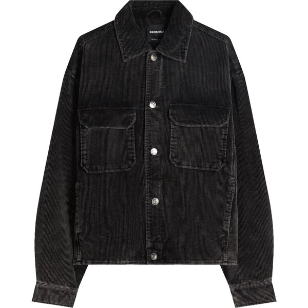 Bershka Prechodná bunda čierna 66447207